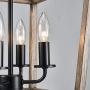 Saint Mossi Antique Bronze Oaky Painted Chandelier with 4 Lights,Metal Island Lighting,Farmhouse Industrial Country Pendant Light Fxiture for Living Room,W12''xH60'' with Adjustable Rods