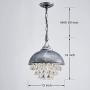 Saint Mossi 1-Light Modern Crystal Chandelier Raindrop Pandent Lighting Flush Mount LED Ceiling Light Fixture for Dining Room Bathroom Bedroom