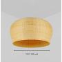LITFAD Single Light LED Pendant Light Dome Shape Ceiling Light Rustic Rattan Pendant Lighting Modern Weave Ceiling Hanging Light for Dining Room Restaurant Living Room - 19.5''
