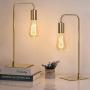 HAITRAL Modern Table Lamps - Bedside Desk Lamps for Bedroom, Living Room, Office, Gold (Witouth Bulb)