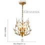 Garwarm 3-Light Crystal Chandeliers,Ceiling Lights,Crystal Pendant Lighting,Ceiling Light Fixtures for Living Room Bedroom Restaurant Porch(Gold)