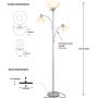 Brightech Sky Dome Double – High Brightness Torchiere Floor Lamp with 2 Reading Lights for Living Rooms, Bedrooms – Replace Halogen Standing Lamps with Efficient LED Office Lighting - Tall Silver Pole