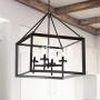 JONATHAN Y JYL7413A Anna 21'' 4-Light Metal/Glass LED Pendant, Traditional, Classic for Kitchen, Living Room, 4 Bulb, Oil Rubbed Bronze/Clear