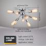LIGHTESS Sputnik Ceiling Light Vintage Semi Flush Mount Ceiling Light with 9 UL Sockets Industrial Sputnik Ceiling Lighting Chrome Finished E26 Base for Kitchen Dinning Living Room