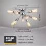 LIGHTESS Sputnik Ceiling Light Vintage Semi Flush Mount Ceiling Light with 9 UL Sockets Industrial Sputnik Ceiling Lighting Chrome Finished E26 Base for Kitchen Dinning Living Room