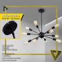 LIGHTESS Sputnik Pendant 10 Light Modern Sputnik Chandelier Light Vintage Black Semi Flush Mount Ceiling Light for Kitchen Living Room, E26 Base (Bulb Not Included)