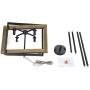 LOG BARN Dining Room Lighting Fixtures Hanging, Farmhouse Chandelier in Distressed Wood and Metal Finish, Black Pendant for Kitchen Island
