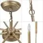 LALUZ Champagne Gold 8-Light High End Modern Chandelier for Dining, Bedroom, Living Room and Kitchen,26.4'' W x 35.4'' H, A03225
