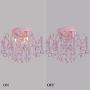 Q&S Mini Chandelier Crystal,Pink Chandelier, Small Crystal Ceiling Light Fixture Bedroom Bathroom Closet,3 Lights G9 W12''