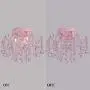 Q&S Mini Chandelier Crystal,Pink Chandelier, Small Crystal Ceiling Light Fixture Bedroom Bathroom Closet,3 Lights G9 W12''