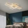 Modern Ceiling Light fixtures AXSHINE Dimmable Light with Remote Geometric Acrylic Chandelier Kitchen Ceiling lamp Bedroom 3light Rectangle Ceiling lamp White Metal led Light 50W 35INCH 3000K-6000K