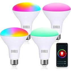 OHLUX Smart WiFi Flood Light Bulb E26 Base 1000Lumen (100W Equivalent),10W BR30 LED Bulb Compatible with Alexa, Google Home, IFTTT, Siri, 2700K-6500K Dimmable, Indoor use (No hub Required) - 4Pack