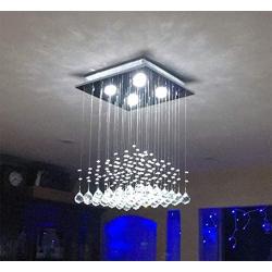 Chandelier Modern Crystal Raindrop Chandelier Lighting Flush Mount LED Ceiling Light Fixture Pendant Lamp for Dining Room Bathroom Bedroom Livingroom (Crystal chandeliers3)