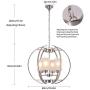 Farmhouse Chandelier Light Fixture 4-Light Ceiling Flush Mount, Brushed Nickel Finish，Matte Glass Shades ,for Dining & Living Room, Kitchen Island and Entryway Contemporary Sphere Bedroom Chandeliers