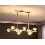 APBEAM Crystal Gold Chandelier Hanging Linear Pendant Light Modern for Dining Room Living Room Kitchen Island Over Table 10-Light