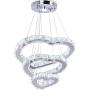 Modern Crystal 3 Heart Rings LED Chandelier Light Fixture Pendant Lighting Adjustable Stainless Steel Ceiling Hanging Lamp for Living Room Dinning Room Bedroom (Changeable)