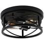 Vintage Industrial Style Rustic Farmhouse Ceiling Light Semi Flush Mount Fixture Black Metal Cage 2-Light for Bedroom Kitchen Living Room Hallway Bathroom Dining Room