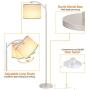 Rottogoon Floor Lamp for Living Room, LED Standing Lamp with 2 Lamp Shades for Bedroom, 9W LED Bulb Included