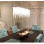 Moooni Rectangular Crystal Chandelier Modern Rectangle Linear Chandeliers Raindrop Island Lighting Fixture for Dining Room Kitchen L31.5'' x W8'' 7 Lights