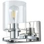 Deyidn 1-Light Silver Vanity Light Fixture Modern Industrial Indoor Single Chrome Wall Sconces Lighting with Clear Glass for Bathroom, Bedroom, Kitchen, Living Room, Dining Room, Stairway, Farmhouse