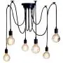Luonita Ajustable DIY Ceiling Spider Lamp Chandelier E27， 6 Arms Classic Spider Pendent Lamps, Metal Hanging Lights, Drop-Light for Bedroom Dining Kitchen Island Living Room Ship from CA.，NJ.