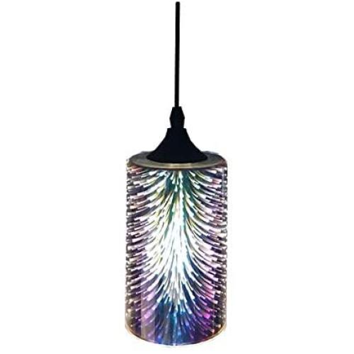 Wylolik Modern Creativity 3D Colourful Cylindrical Glass Fashion Fireworks ART Shop Decoration Lighting Led Personality Pendant Light Restaurant Chandelier Bedroom E27 Hang Lamp Dining Room Line Light