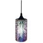 Wylolik Modern Creativity 3D Colourful Cylindrical Glass Fashion Fireworks ART Shop Decoration Lighting Led Personality Pendant Light Restaurant Chandelier Bedroom E27 Hang Lamp Dining Room Line Light