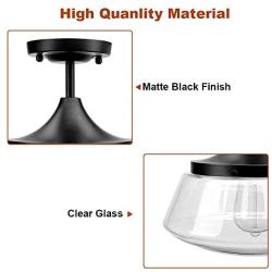 Ceiling Light Fixture 2 Pack 2 Bulb Flush Mount Light Glass Light Fixtures Ceiling Glass Flush Mount Ceiling Light for Dining Room, Glass Kitchen Light for Indoor Outdoor Use