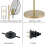 WOXXX Industrial Gold Floor Lamp with 4 Brush Black Finish Leaf Shade, Modern Tree Floor Lamps for Living Room Bedrooms Reading Standing Lamp Living Room Lamps Farmhouse Tall Lamp (4 Bulbs Included)