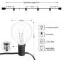 G40 String Lights Outdoor 2 Pack of 25 Feet Globe Patio Lights with 26 Edison Glass Bulbs(1 Spare), Connectable Waterproof Hanging Lights for Backyard Porch Balcony Party Decor, E12 Socket Base, Black