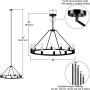 Sonoro Round Chandelier 38'' – Black w/Vertical Bulbs - Linea di Liara LL-CH5-38-5BLK