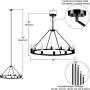 Sonoro Round Chandelier 38'' – Black w/Vertical Bulbs - Linea di Liara LL-CH5-38-5BLK Sonoro Round Chandelier 38'' – Black w/Vertical Bulbs - Linea di Liara LL-CH5-38-5BLK