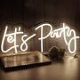 Let’s Party Neon Signs for Wall Decor, Neon Sign for Bedroom, Engagement Party,Baby Shower Decorations, Gender Reveal Sign for Decoration Warm White 23x10Inches