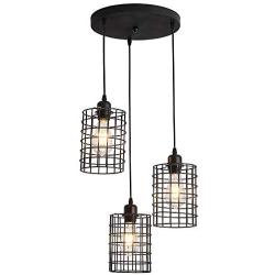 YYJLX Industrial 3-Lights Pendant Lighting Metal Kitchen Island Hanging for Dining Room