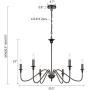 Derksic 6-Light Farmhouse Chandelier Antique Wrought Iron Candle Chandeliers for Dining Room Living Room Bedroom Entryway, Oil Rubbed Brown