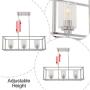 VINLUZ 3 Light Kitchen Island Pendant Lighting in Chrome Finish with Clear Glass Shade Linear Iron Ceiling Ligh Fixture Adjustable Hanging VINLUZ 3 Light Kitchen Island Pendant Lighting in Chrome Finish with Clear Glass Shade Linear Iron Ceiling Ligh Fixture Adjustable Hanging