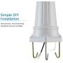 NOMA Outdoor Street Light | Waterproof Outdoor Lamp Post Light with Triple-Head Design for Backyard, Patio, Garden, Walkway or Décor | White Light Pole with Clear Glass Panels, 3-Headed
