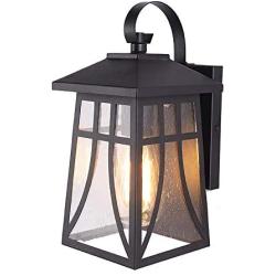 Outdoor Wall Lantern, 1-Light Outdoor Indoor Wall Sconce, Exterior Wall Sconce Fixture with Matte Black, Suitable for Entryway, Doorway, Porch, E26 Base LED Bulb