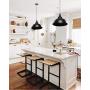Pendant Lights, Lika Industrial Barn Ceiling Light Fixtures Black Hanging Pendant Lighting for Kitchen Island, Dining Room, Foyer (Black and Hemispheres(One Pack))
