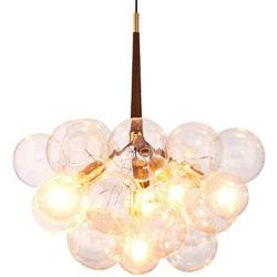 CUICAN Modern Artistic Glass Chandelier，LED Pendant lamp 3 Lights 9 Glass Bubble Design for Bar Coffee Shop Dining Room Decoration Hanging lamp-Brown A 68x50cm(27x20inch)