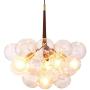 CUICAN Modern Artistic Glass Chandelier，LED Pendant lamp 3 Lights 9 Glass Bubble Design for Bar Coffee Shop Dining Room Decoration Hanging lamp-Brown A 68x50cm(27x20inch)