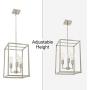 3 Light VINLUZ Classic Indoor Chandelier Brushed Nickel Finish Foyer Lantern Pendant Lighting for Hallway Kitchen Dining Room