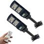 2 Pack Solar Street Light, 4000LM LED Solar Power Street Lamp Outdoor Dusk to Dawn for Parking Lot, Yard, Garage and Garden