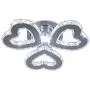 Modern 3 Heart Rings Crystal Chandelier Ceiling Light Fixture LED Pendant Lamp for Living Room Dinning Room Bedroom Indoor Lighting (Heart Cool White)