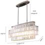 Moooni Modern Oval Rectangular Crystal Chandelier Ceiling Light Rectangle Chandeliers Rod-Type Pendant Light for Dining Room Kitchen Island L31.5'' X H12.8''