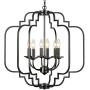 T&A Orb Black 6-Light Chandelier,Rustic Wrought Iron Large Chandelier Modern Farmhouse Hanging Light for Dining Room Foyer Kitchen