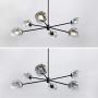 BOKT Sputnik Chandelier 6 Lights Magic Bean Molecular Chandelier Globe Chandeliers Light Fixture for Living Room Restaurant Kitchen Island E26 Base (Smoke Grey, 6 Lights)