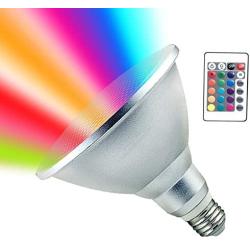 PAR38 LED Bulb,30W RGB+Natural White Daylight LED Spotlight Indoor/Outdoor,Dimmable Color Changing Flood Lights with Remote Control,Waterproof Garden Lawn Lamp for Halloween Christmas Party Decoration