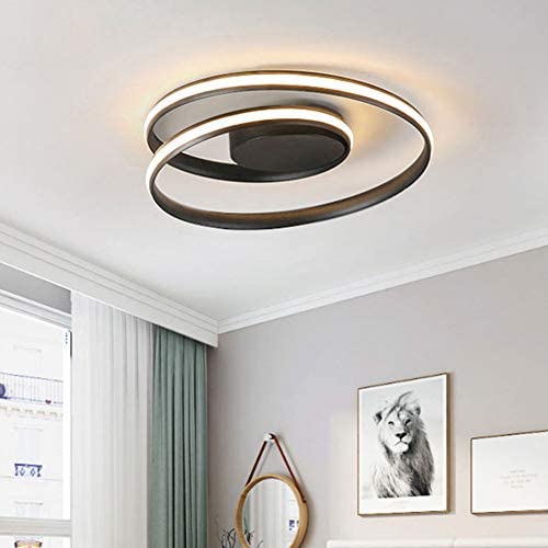 TFCFL Modern LED Ceiling Light, Flush Mount Dimmable Pendant Lamp 3500K - 6000K Acrylic Chandeliers fixtures Lighting with Remote Control for Living Room Bedroom (Black) TFCFL Modern LED Ceiling Light, Flush Mount Dimmable Pendant Lamp 3500K - 6000K Acrylic Chandeliers fixtures Lighting with Remote Control for Living Room Bedroom (Black)