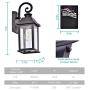 Dusk to Dawn Sensor Outdoor Wall Lantern, Exterior Wall Sconce Lights Fixture, Waterproof Anti-Rust Matte Black Porch Wall Light, Wall Mount Light with Glass Shade for Patio (Bulb Not Included)